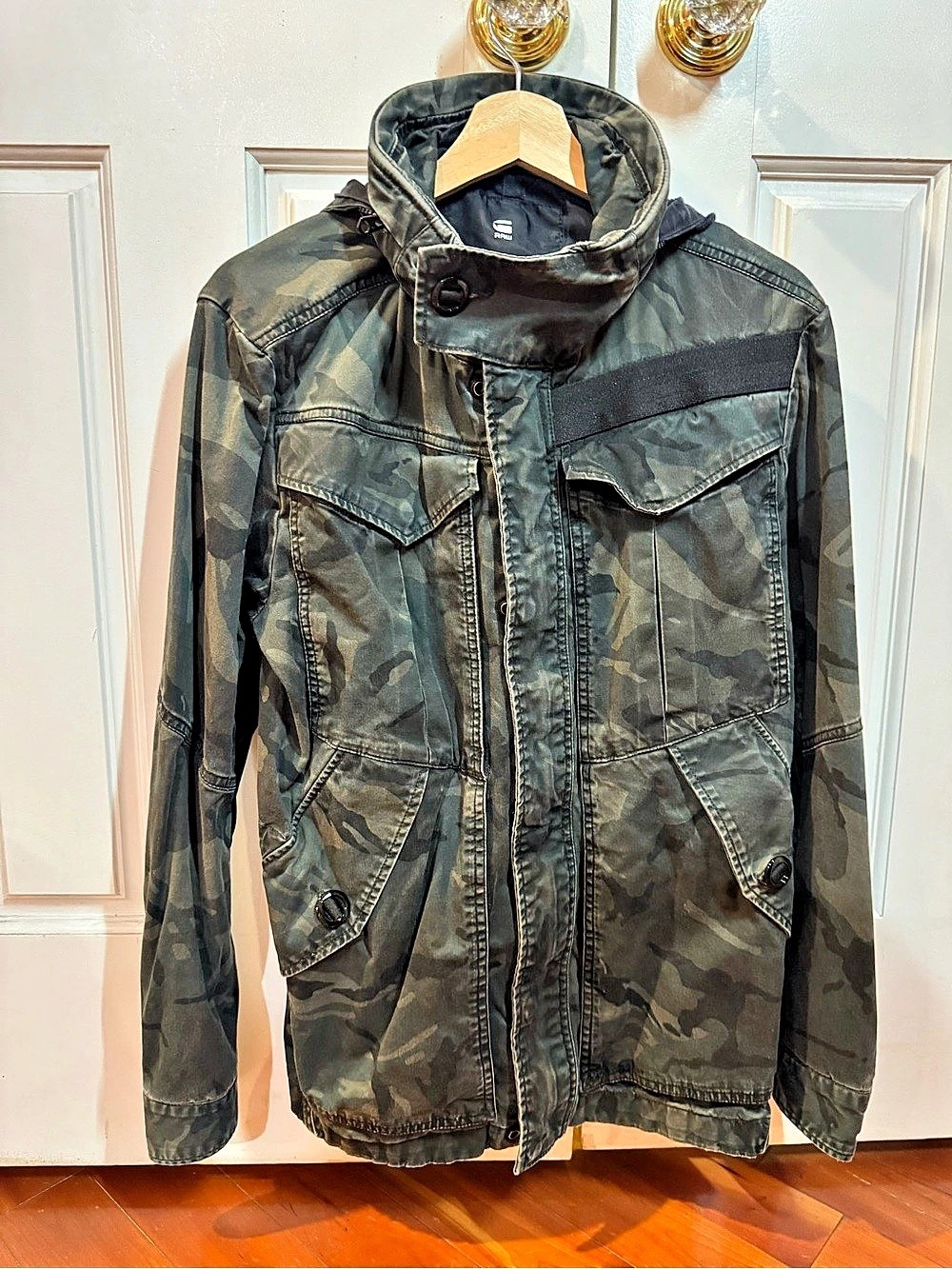 G-Star RAW Men’s Camo Hooded Military Field Jacket Size S